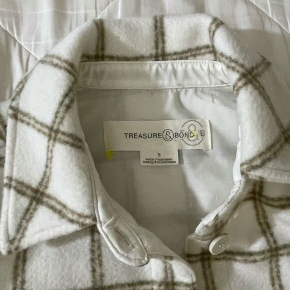 Treasure & Bond Plaid Button Down Carson Pane Boxy Women's Small Shirt J… - Picture 9 of 14